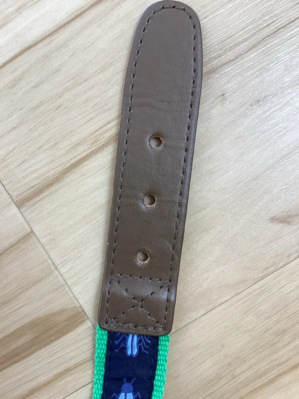 OshKosh Child Navy & Bright Green Embroidered Bug Canvas Belt Medium